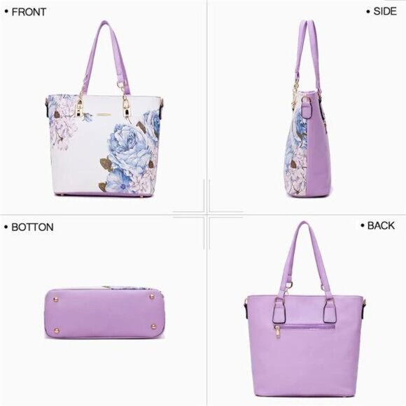 Designer Satchel Tote Handbag for Women - Shoulder Bag with Top Handle - Picture 4 of 6